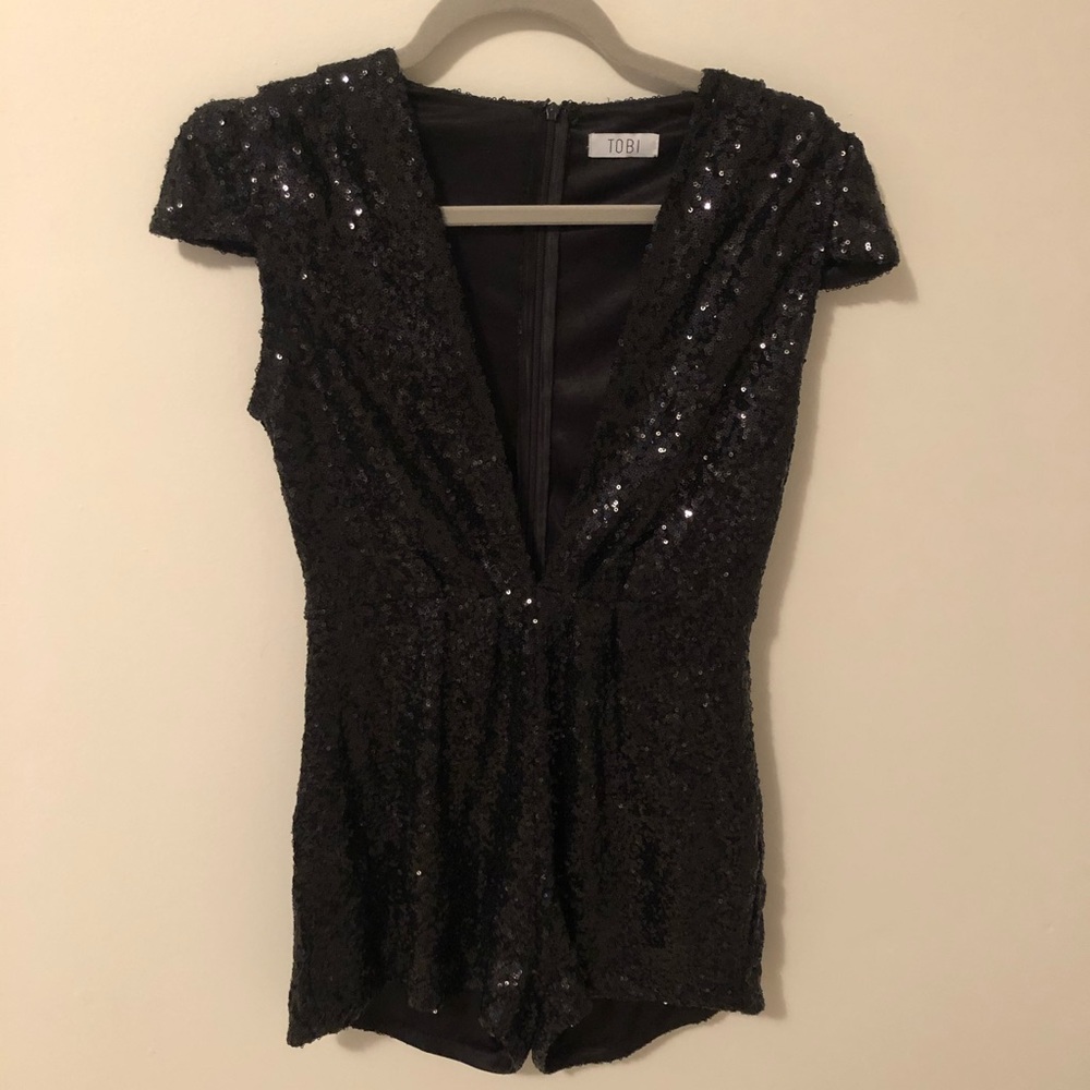 Black Sequin Romper